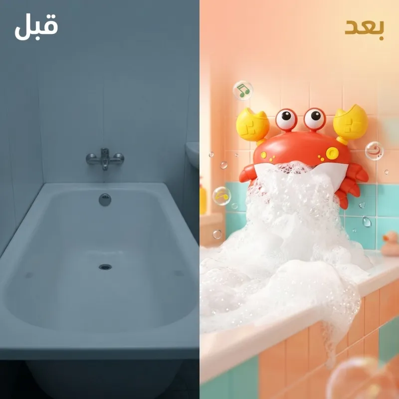 آلة فقاعات الاستحمام الموسيقية علي شكل سلطعون