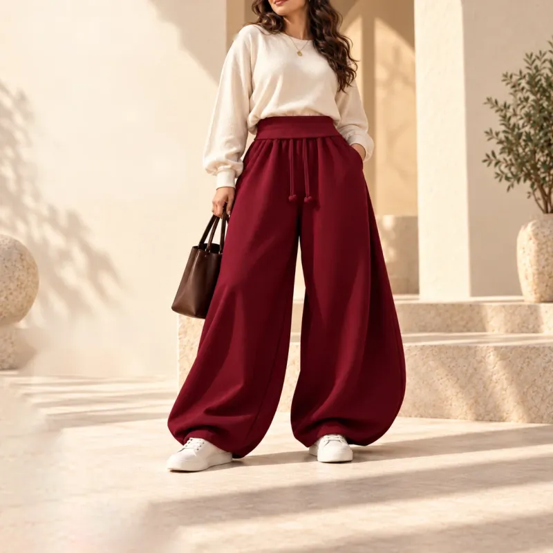 Luna Foldover Cotton Pants