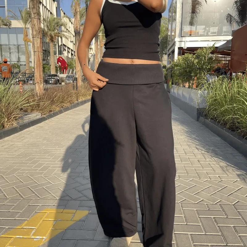 Luna Foldover Cotton Pants