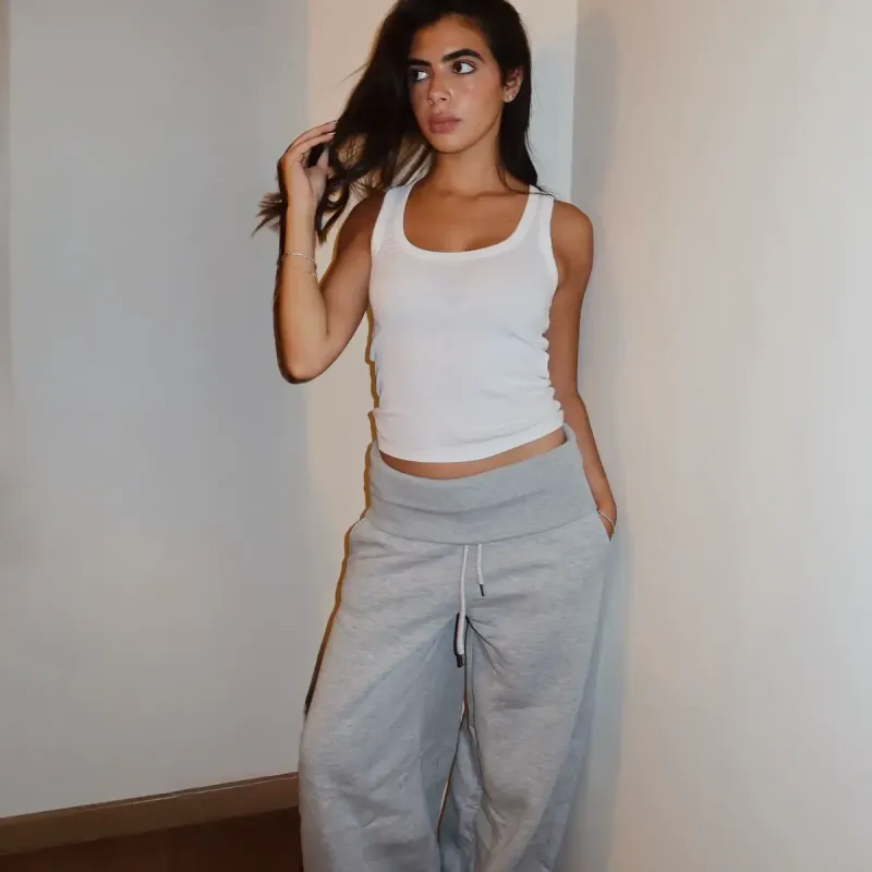 Luna Foldover Cotton Pants
